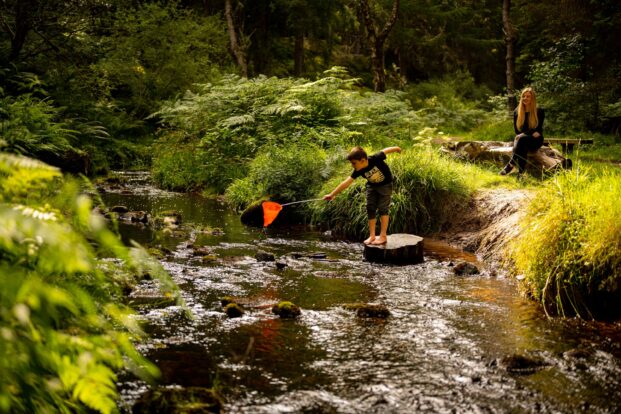 Fishing with a net at aldie burn