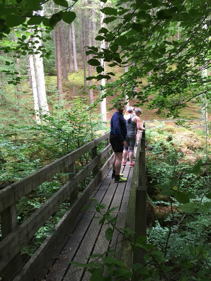 Runners on the Black Rock Gorge bridge