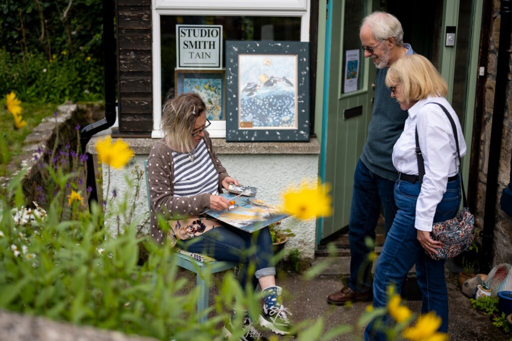 outside an art studio in tain